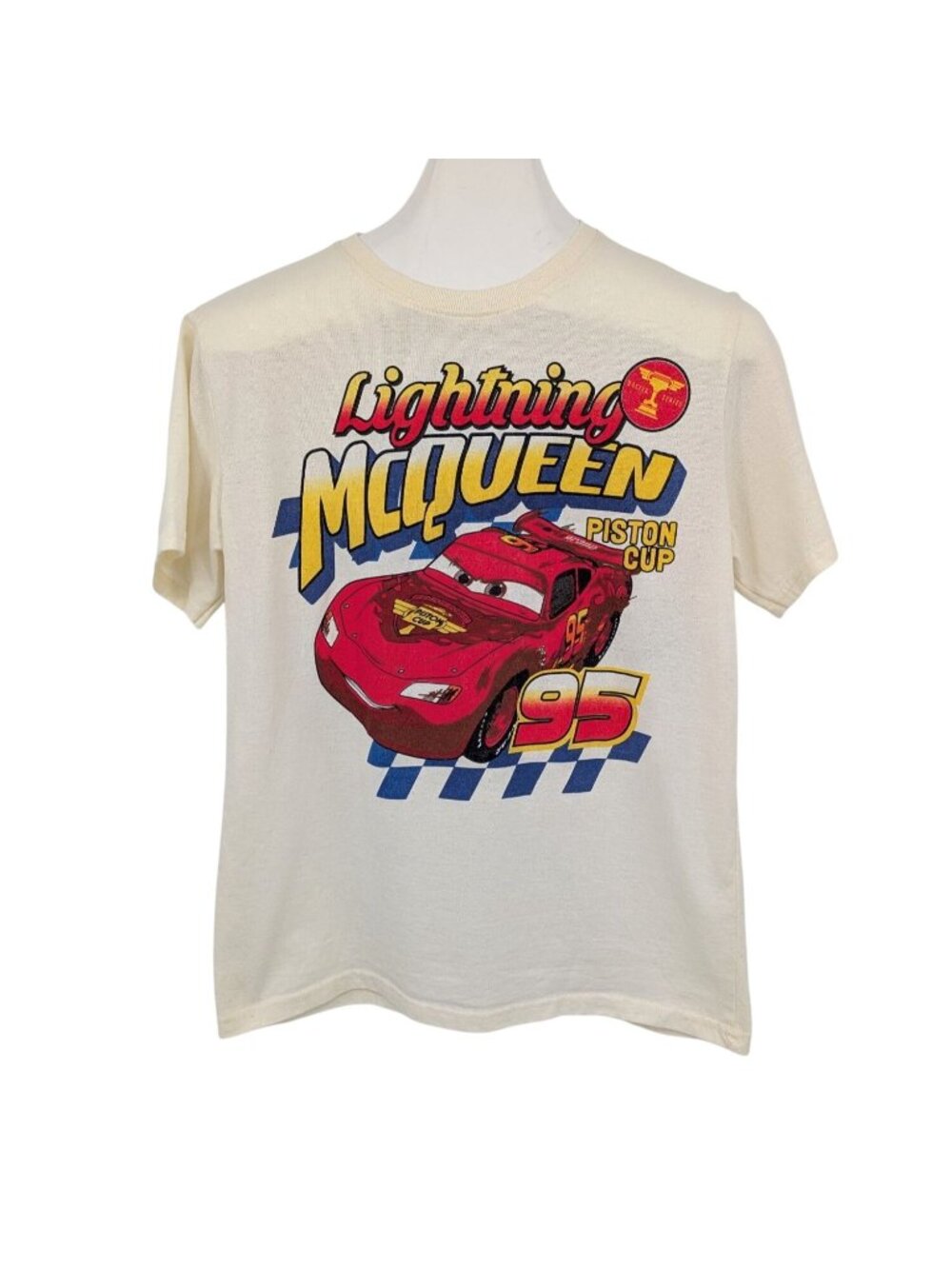 Disney Pixar Cars Lightning McQueen Graphic T Shirt Y2K Movie Racing 95 Medium